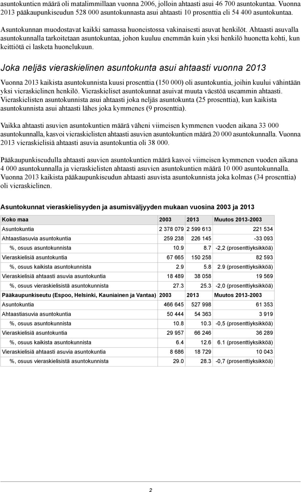 Ahtaasti asuvalla asuntokunnalla tarkoitetaan asuntokuntaa, johon kuuluu enemmän kuin yksi henkilö huonetta kohti, kun keittiötä ei lasketa huonelukuun.