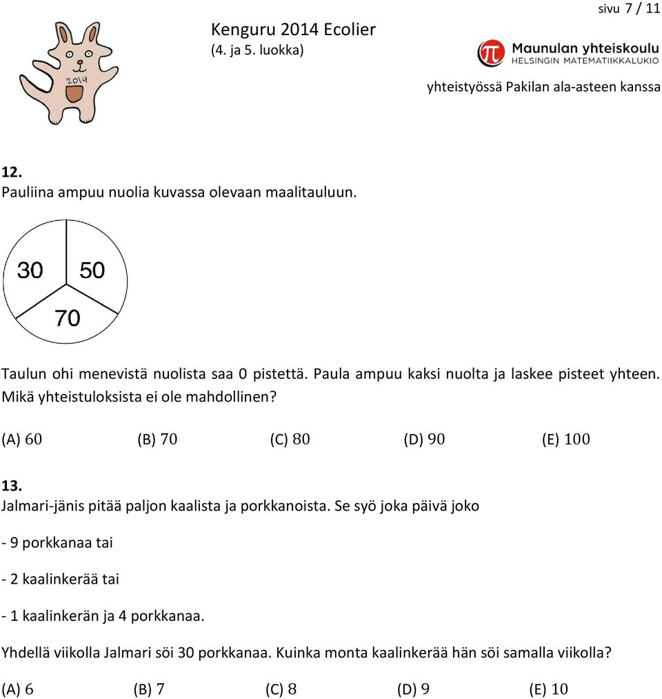 Jalmari-jänis pitää paljon kaalista ja porkkanoista.