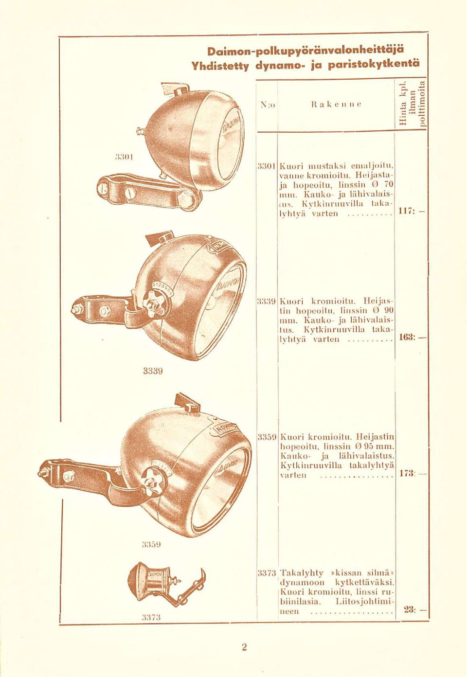 Kytkinruuvilla takalyhtyä varten 3339 Kuori kromioitu. Heijastin hopeoitu, linssin 0 90 mm.