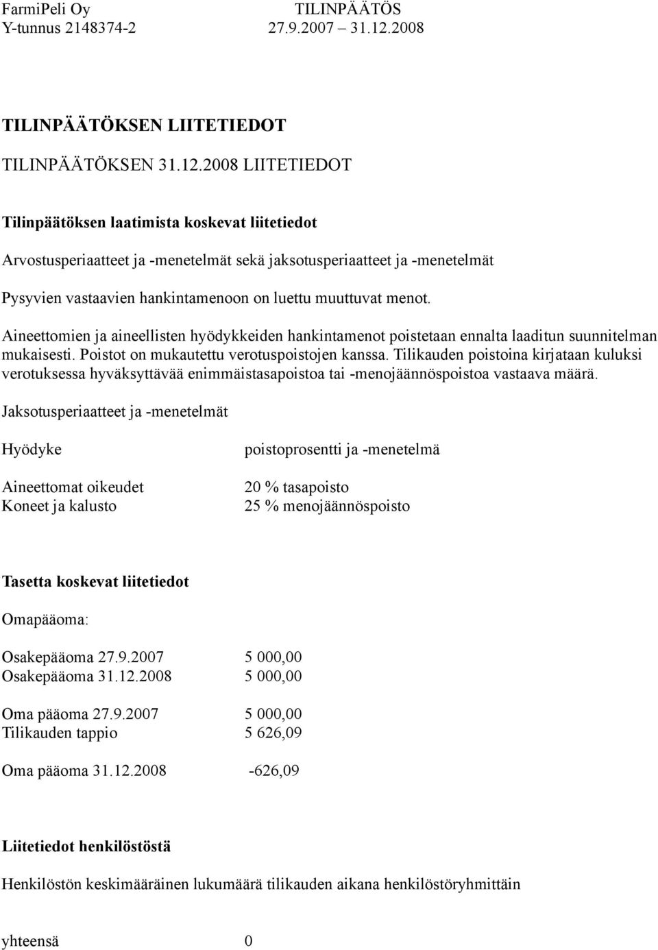 Aineettomien ja aineellisten hyödykkeiden hankintamenot poistetaan ennalta laaditun suunnitelman mukaisesti. Poistot on mukautettu verotuspoistojen kanssa.