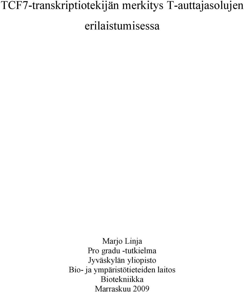 Pro gradu -tutkielma Jyväskylän yliopisto