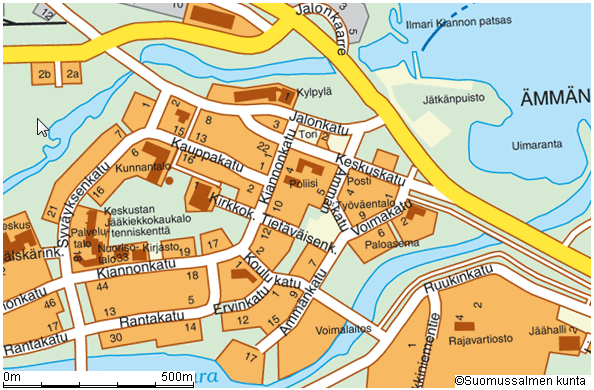1 PERUSTIEDOT 1.1 Kaava-alueen sijainti ja tunnistetiedot Suunnittelualue sijaitsee Suomussalmen keskustassa Ämmänsaaren asemakaava-alueella.