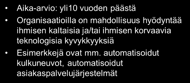 Digitalisaatio Tiekartta liiketoiminnan digitaalisuuteen Autonomisuus,