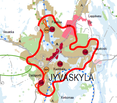 km-2 Jyväskylän yhtenäinen keskustaajama-alue Suunnittelumääräys:
