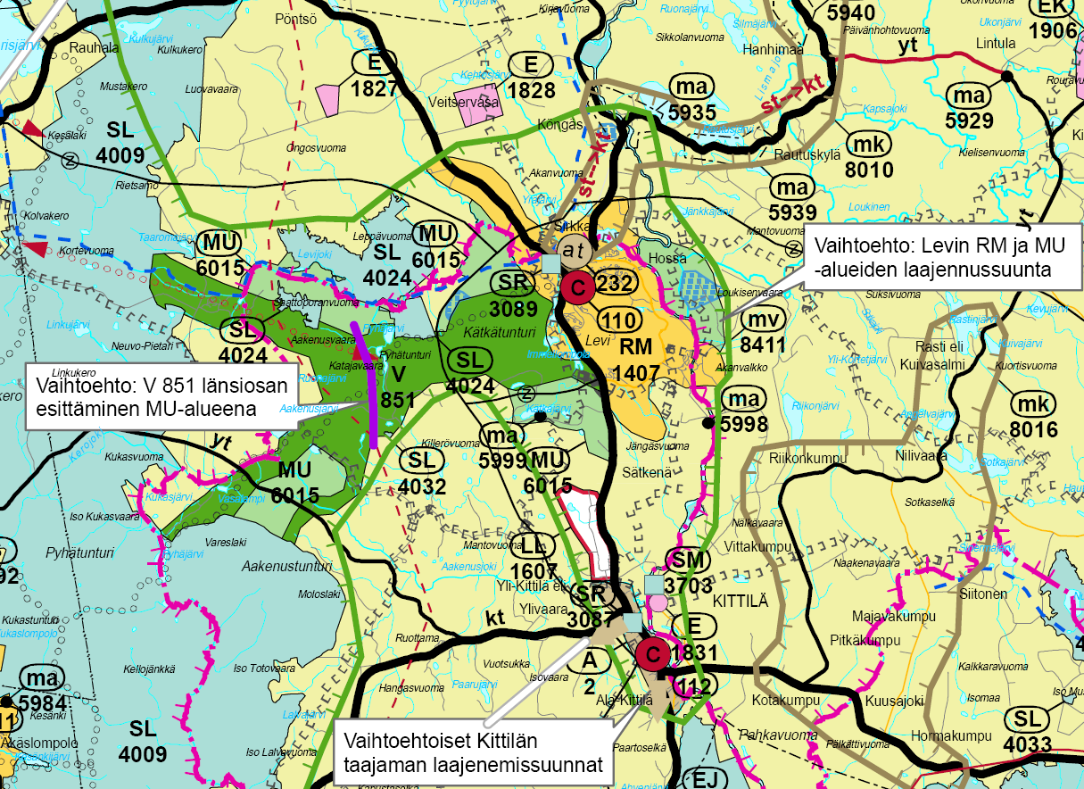 3 3. Suunnittelun lähtökohdat 3.1 Maakuntakaava Asemakaavan suunnittelualue on Tunturi-Lapin maakuntakaava-alueella.