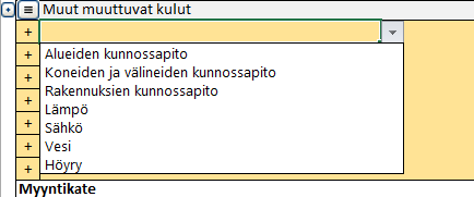 Luettelo on valmis käytettäväksi. HUOM!