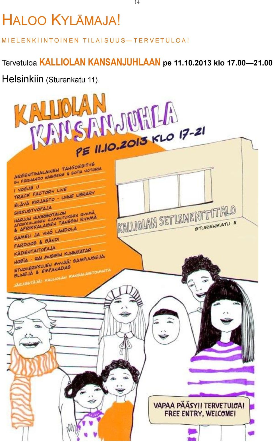 Tervetuloa KALLIOLAN KANSANJUHLAAN pe 11.