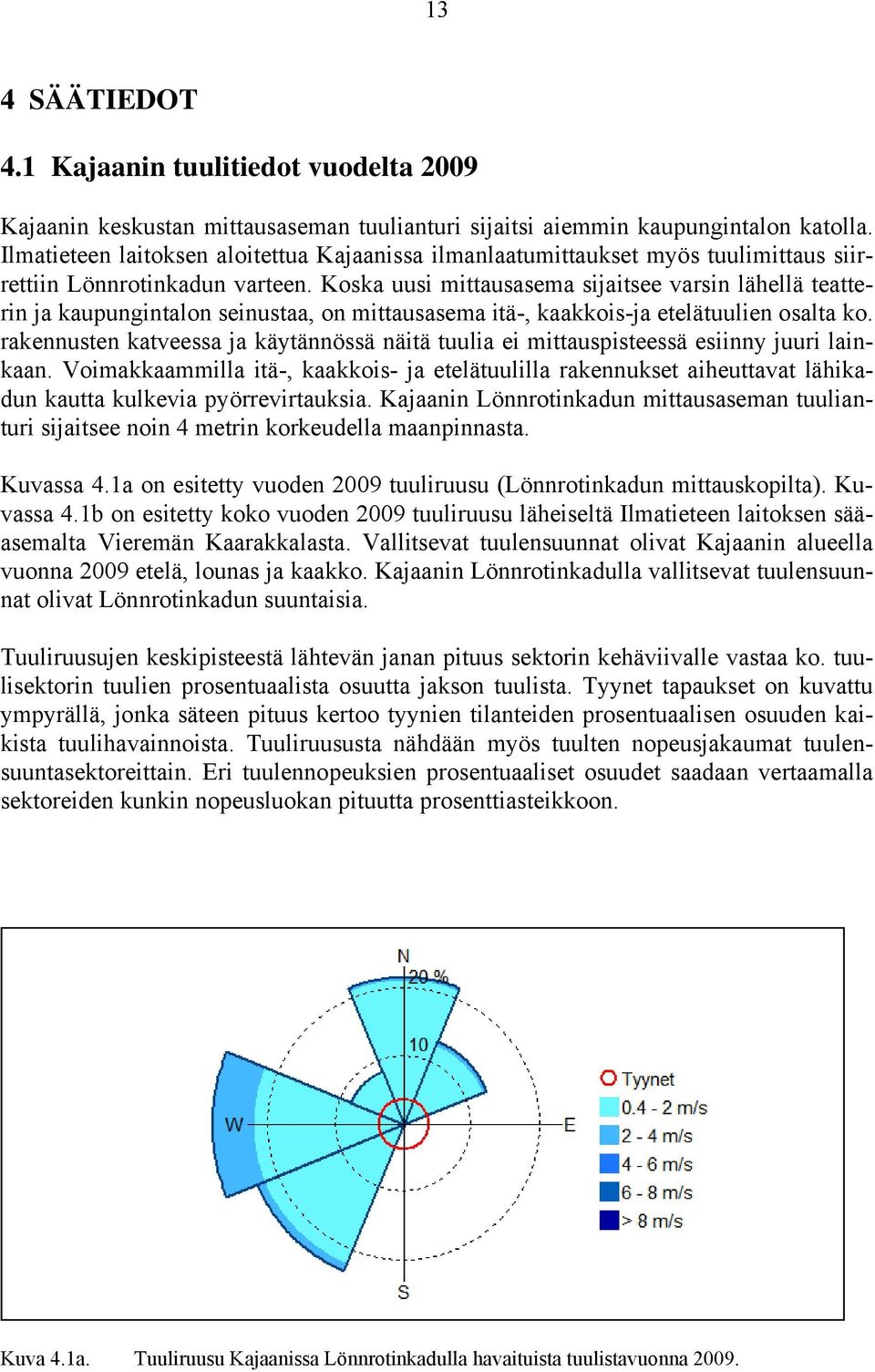 Koska uusi mittausasema sijaitsee varsin lähellä teatterin ja kaupungintalon seinustaa, on mittausasema itä-, kaakkois-ja etelätuulien osalta ko.