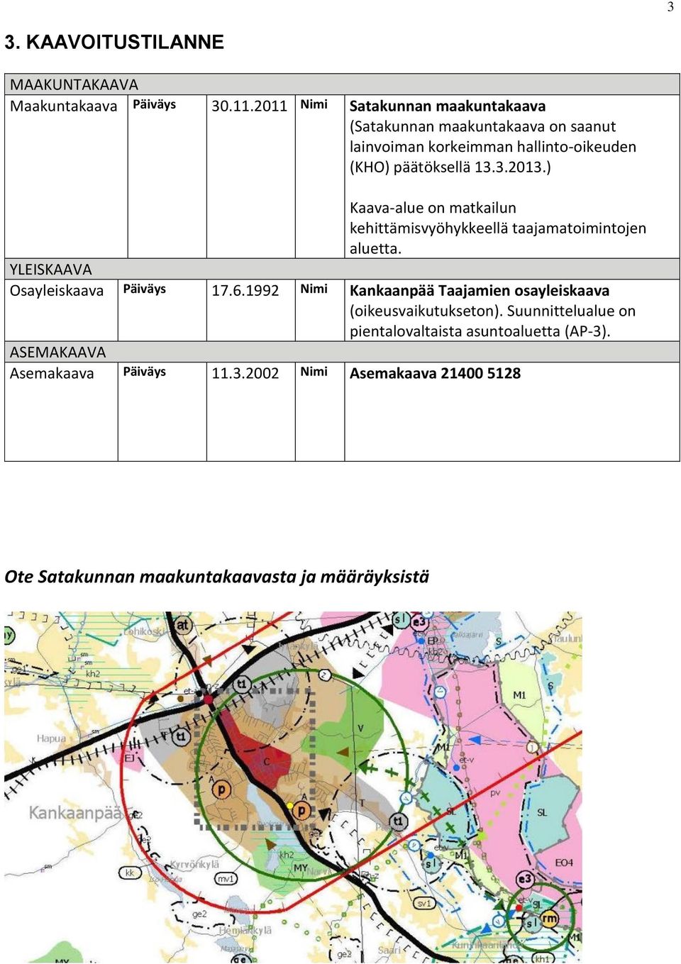 ) Kaava-alue on matkailun kehittämisvyöhykkeellä taajamatoimintojen aluetta. YLEISKAAVA Osayleiskaava Päiväys 17.6.