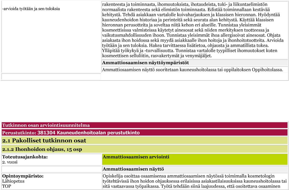 Käyttää klassisen hieronnan perusotteita ja soveltaa niitä kehon eri alueille.