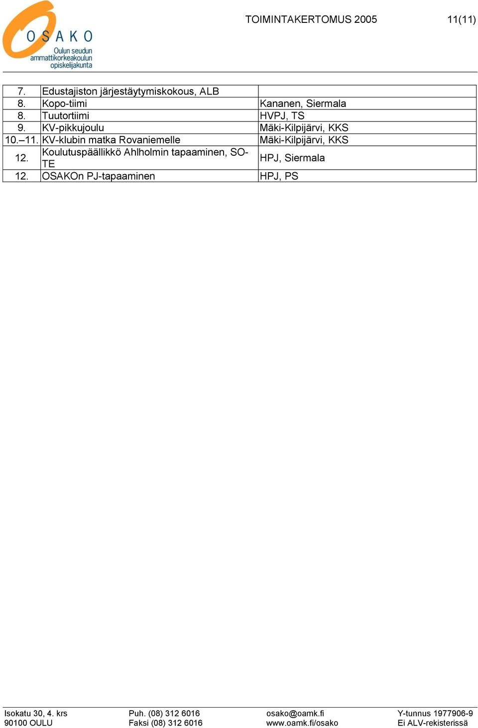 11. KV-klubin matka Rovaniemelle Mäki-Kilpijärvi, KKS 12.