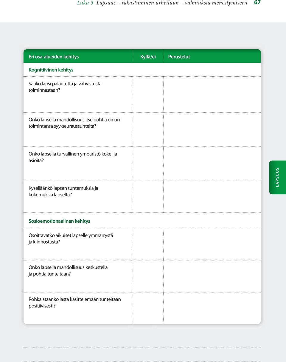 Kyselläänkö lapsen tuntemuksia ja kokemuksia lapselta?