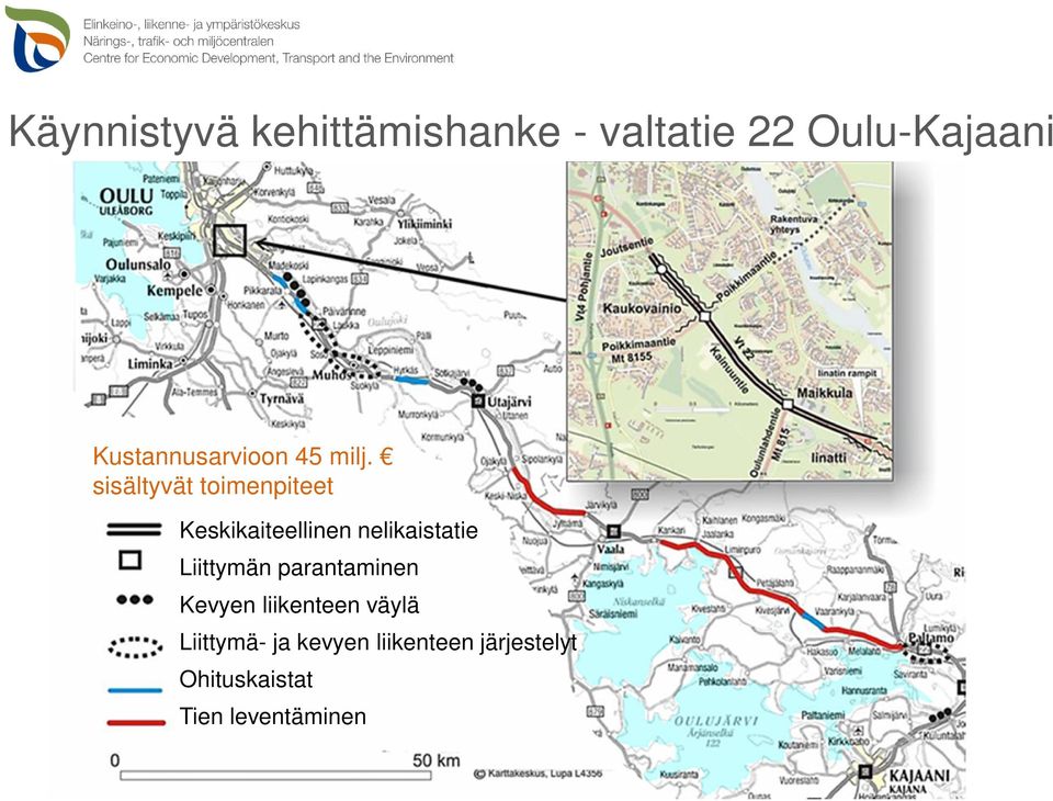 sisältyvät toimenpiteet Keskikaiteellinen nelikaistatie