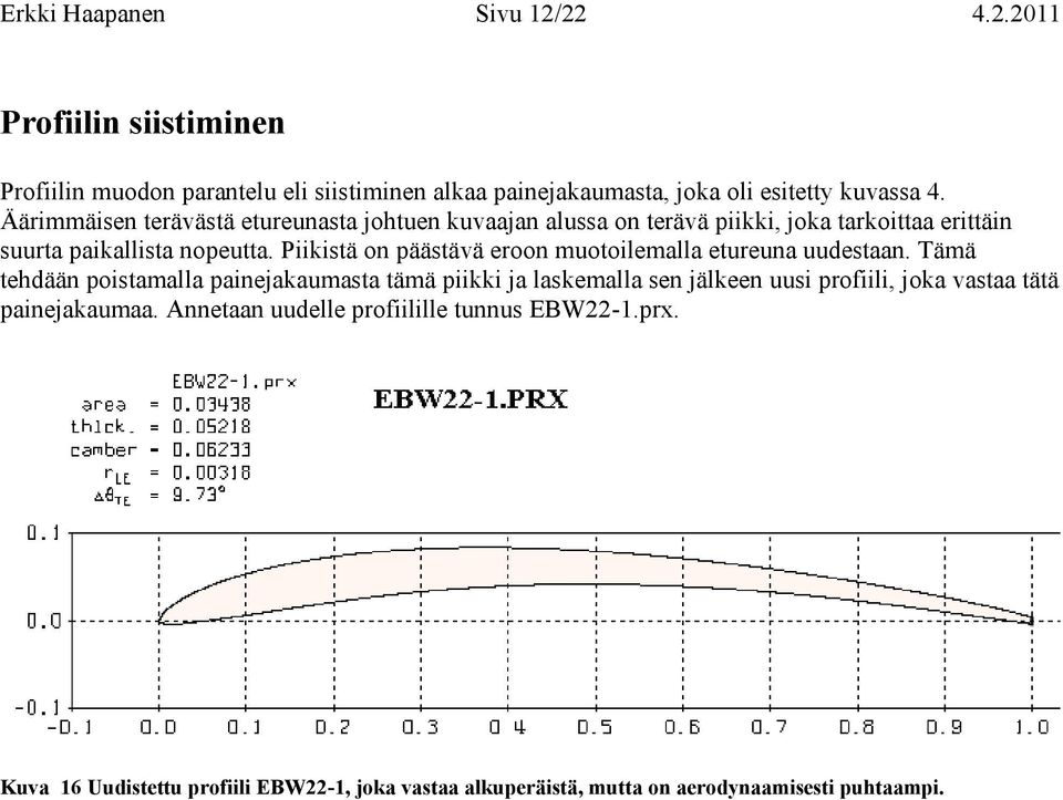 Piikistä on päästävä eroon muotoilemalla etureuna uudestaan.