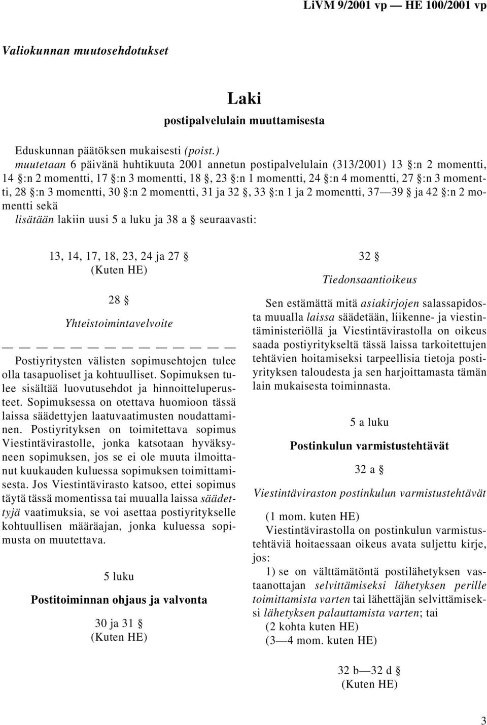 momentti, 30 :n 2 momentti, 31 ja 32, 33 :n 1 ja 2 momentti, 37 39 ja 42 :n 2 momentti sekä lisätään lakiin uusi 5 a luku ja 38 a seuraavasti: 13, 14, 17, 18, 23, 24 ja 27 28 Yhteistoimintavelvoite