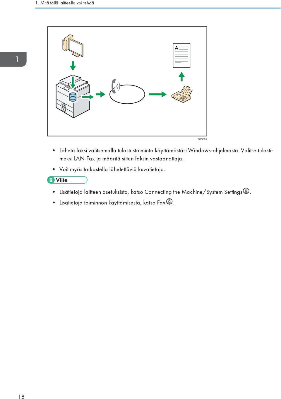 Valitse tulostimeksi LAN-Fax ja määritä sitten faksin vastaanottaja.