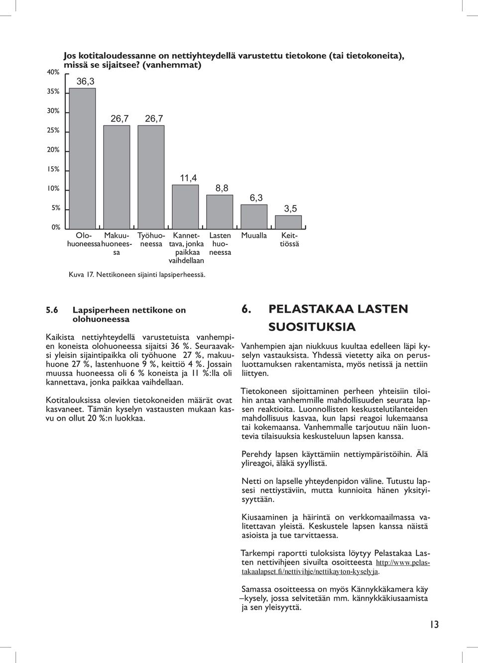 Kotitalouksissa olevien tietokoneiden määrät ovat kasvaneet. Tämän kyselyn vastausten mukaan kasvu on ollut 20 %:n luokkaa. 6.