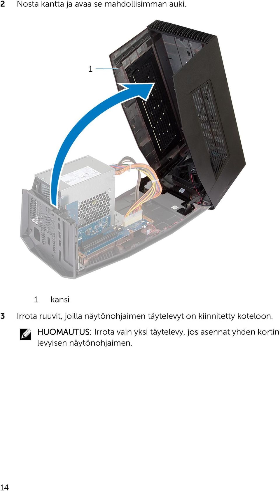 täytelevyt on kiinnitetty koteloon.