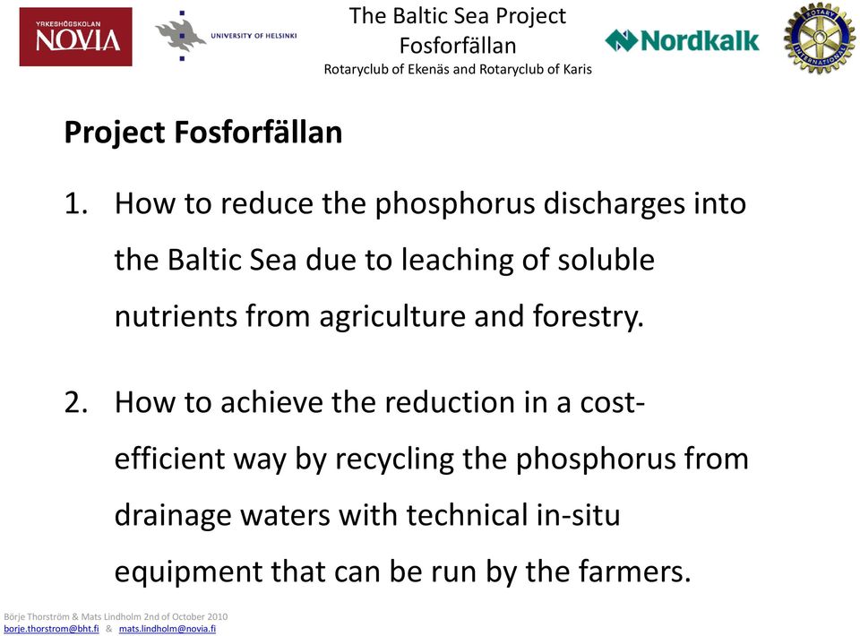 soluble nutrients from agriculture and forestry. 2.
