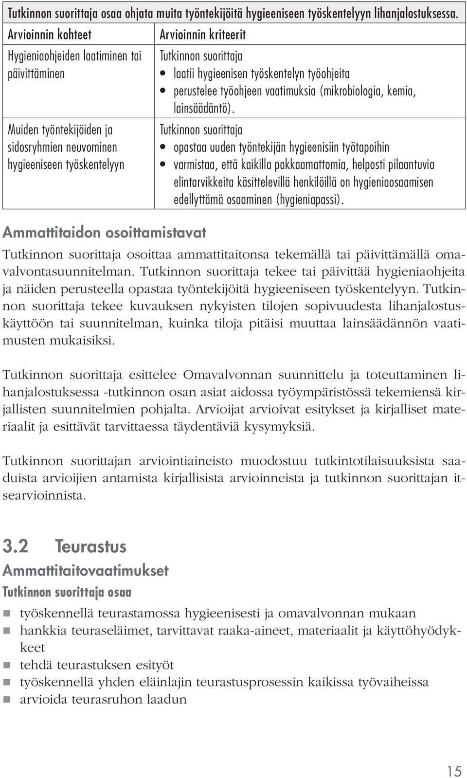 (mikrobiologia, kemia, lainsäädäntö).