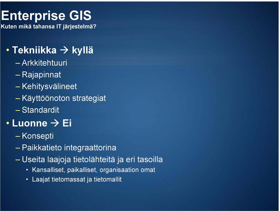 strategiat Standardit Luonne Ei Konsepti Paikkatieto integraattorina