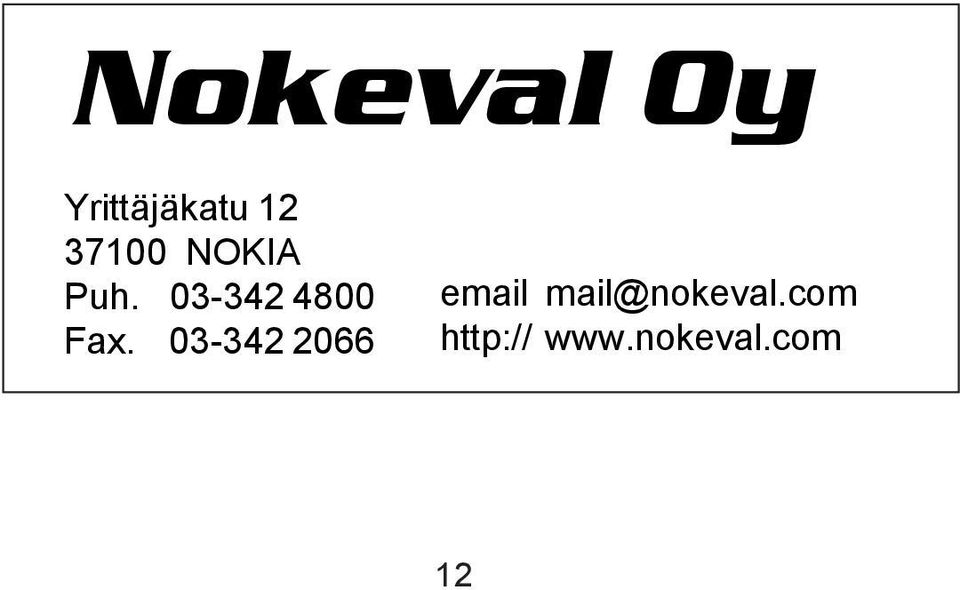 03342 2066 email mail@nokeval.