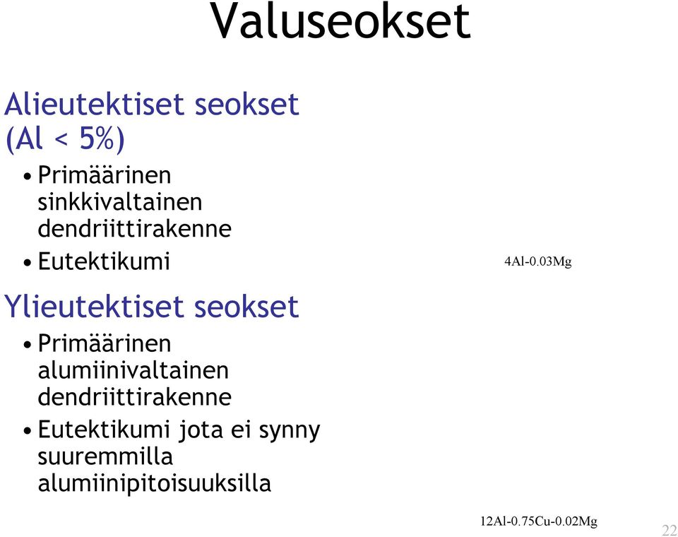 seokset Primäärinen alumiinivaltainen dendriittirakenne