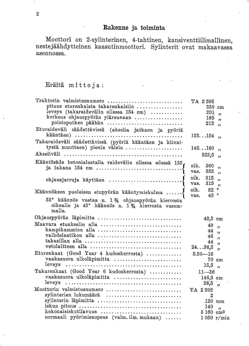 Eturaideväli säädettävissä (akselia jatkaen ja pyöriä kääntäen) 125...154 Takaraideväli säädettävissä (pyöriä kääntäen ja kiinnitystä muuttaen) pienin välein 142.