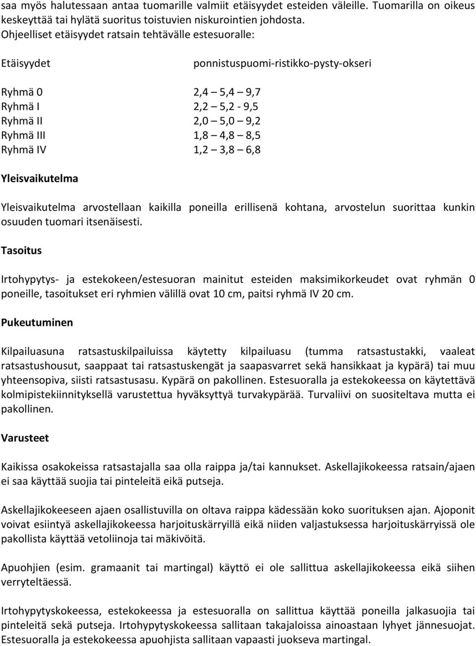 3,8 6,8 Yleisvaikutelma Yleisvaikutelma arvostellaan kaikilla poneilla erillisenä kohtana, arvostelun suorittaa kunkin osuuden tuomari itsenäisesti.