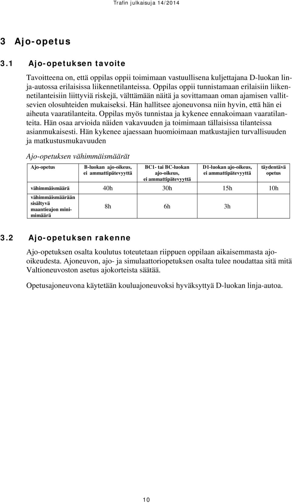 Hän hallitsee ajoneuvonsa niin hyvin, että hän ei aiheuta vaaratilanteita. Oppilas myös tunnistaa ja kykenee ennakoimaan vaaratilanteita.