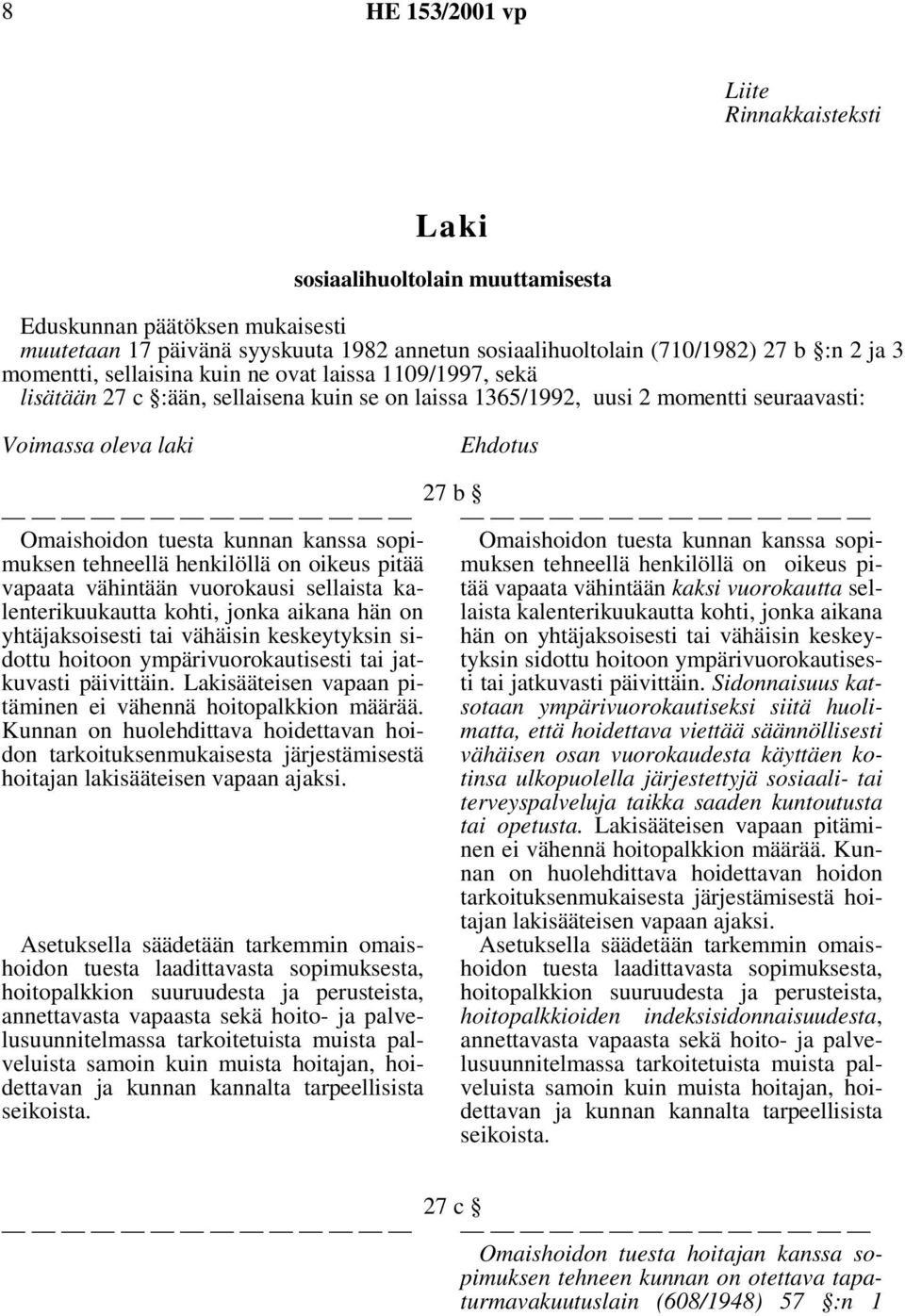 sopimuksen tehneellä henkilöllä on oikeus pitää vapaata vähintään vuorokausi sellaista kalenterikuukautta kohti, jonka aikana hän on yhtäjaksoisesti tai vähäisin keskeytyksin sidottu hoitoon