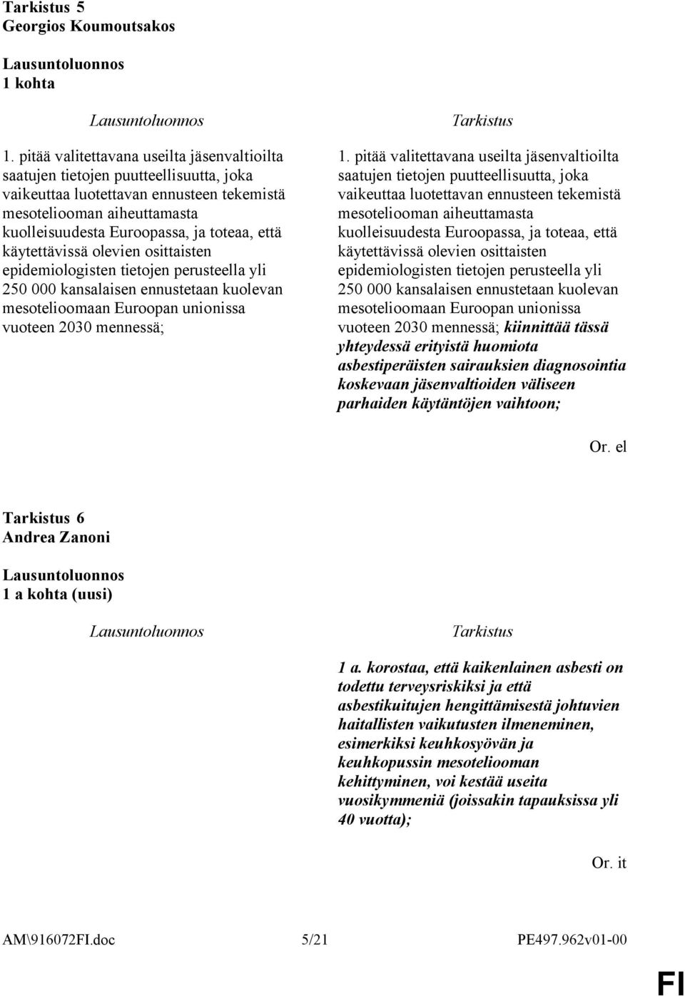 käytettävissä olevien osittaisten epidemiologisten tietojen perusteella yli 250 000 kansalaisen ennustetaan kuolevan mesotelioomaan Euroopan unionissa vuoteen 2030 mennessä; 1.