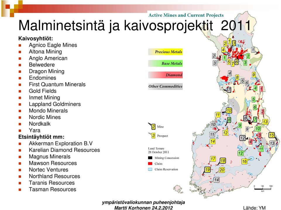 Mondo Minerals Nordic Mines Nordkalk Yara Etsintäyhtiöt mm: Akkerman Exploration B.