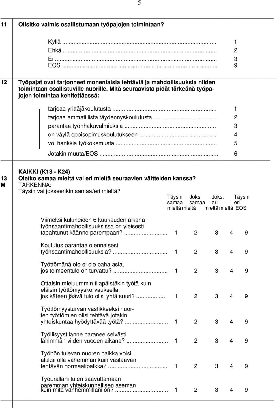 Mitä seuraavista pidät tärkeänä työpajojen toimintaa kehitettäessä: tarjoaa yrittäjäkoulutusta... 1 tarjoaa ammatillista täydennyskoulutusta... 2 parantaa työnhakuvalmiuksia.