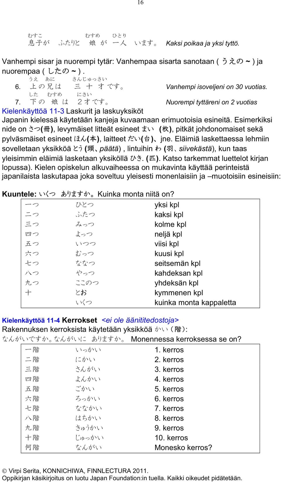 Esimerkiksi nide on (), levymäiset litteät esineet (), pitkät johdonomaiset sekä pylväsmäiset esineet (), laitteet () jne.