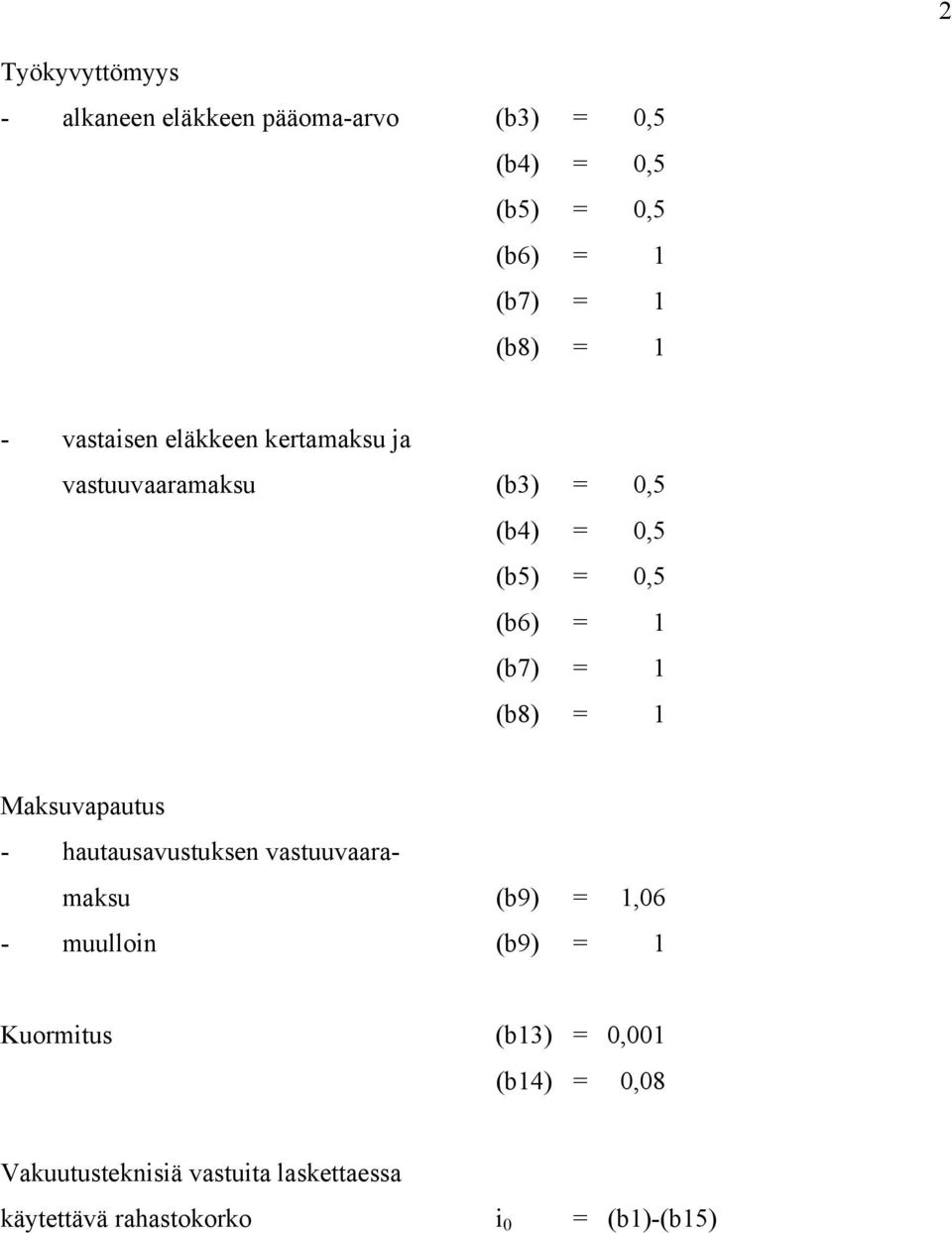 (b7) = 1 (b8) = 1 Masuapautus - hautausaustusen astuuaaramasu (b9) = 1,06 - muulloin (b9) = 1