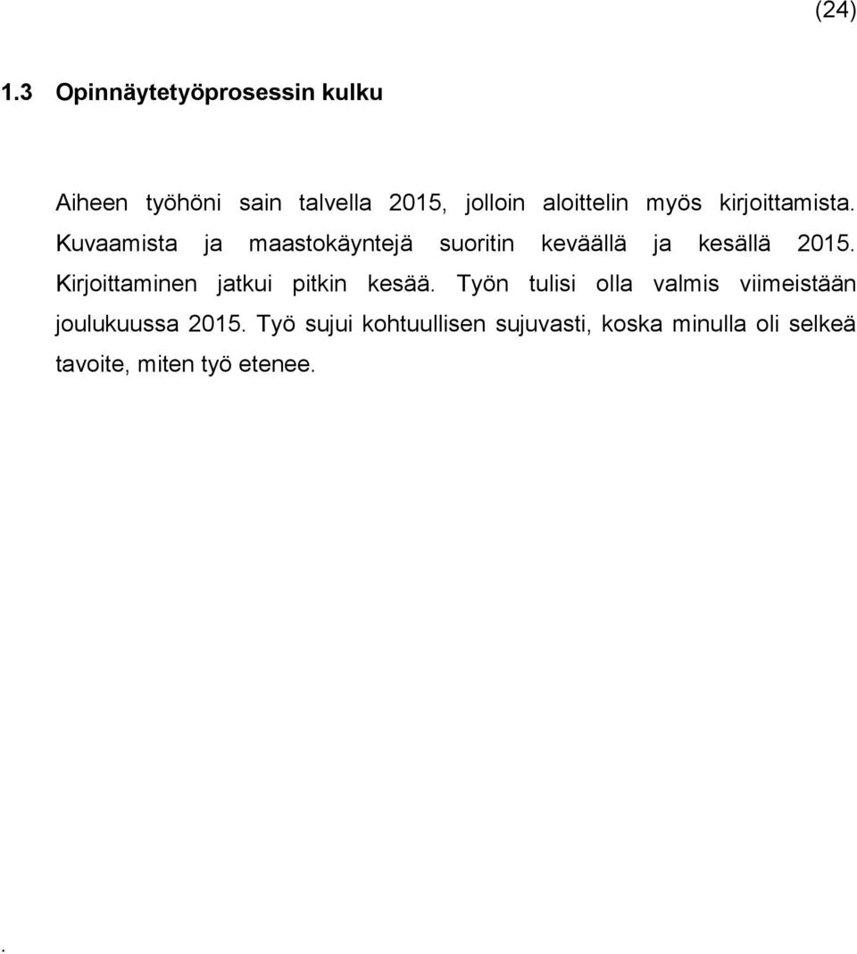 Kirjoittaminen jatkui pitkin kesää.