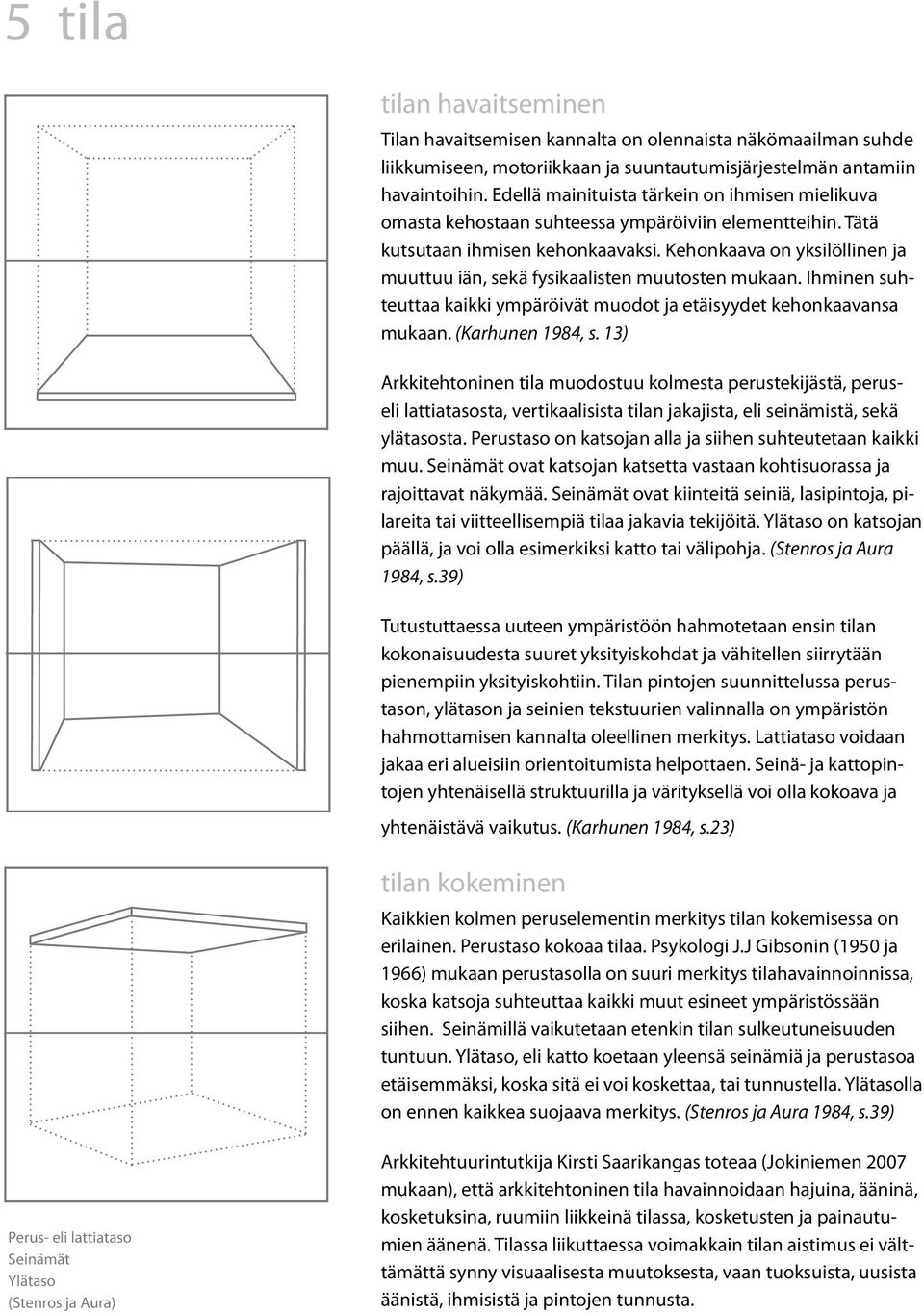 Kehonkaava on yksilöllinen ja muuttuu iän, sekä fysikaalisten muutosten mukaan. Ihminen suhteuttaa kaikki ympäröivät muodot ja etäisyydet kehonkaavansa mukaan. (Karhunen 1984, s.
