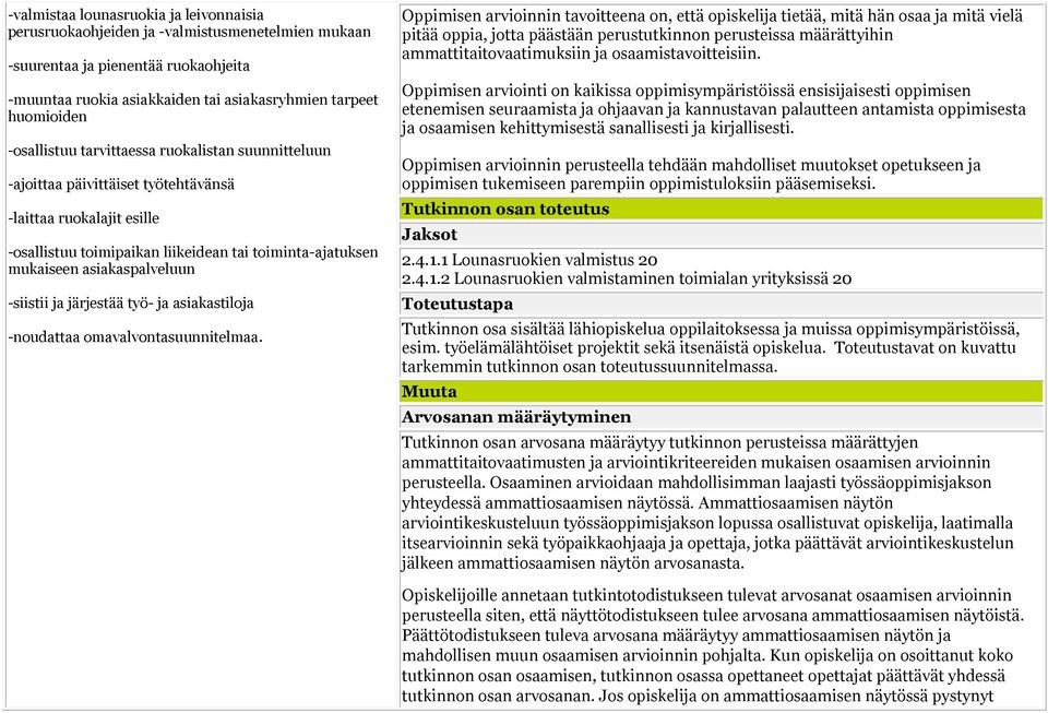 -siistii ja järjestää työ- ja asiakastiloja -noudattaa omavalvontasuunnitelmaa.