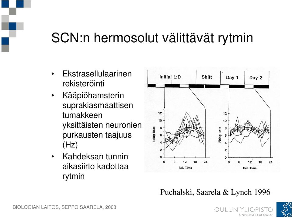 yksittäisten neuronien purkausten taajuus (Hz) Kahdeksan