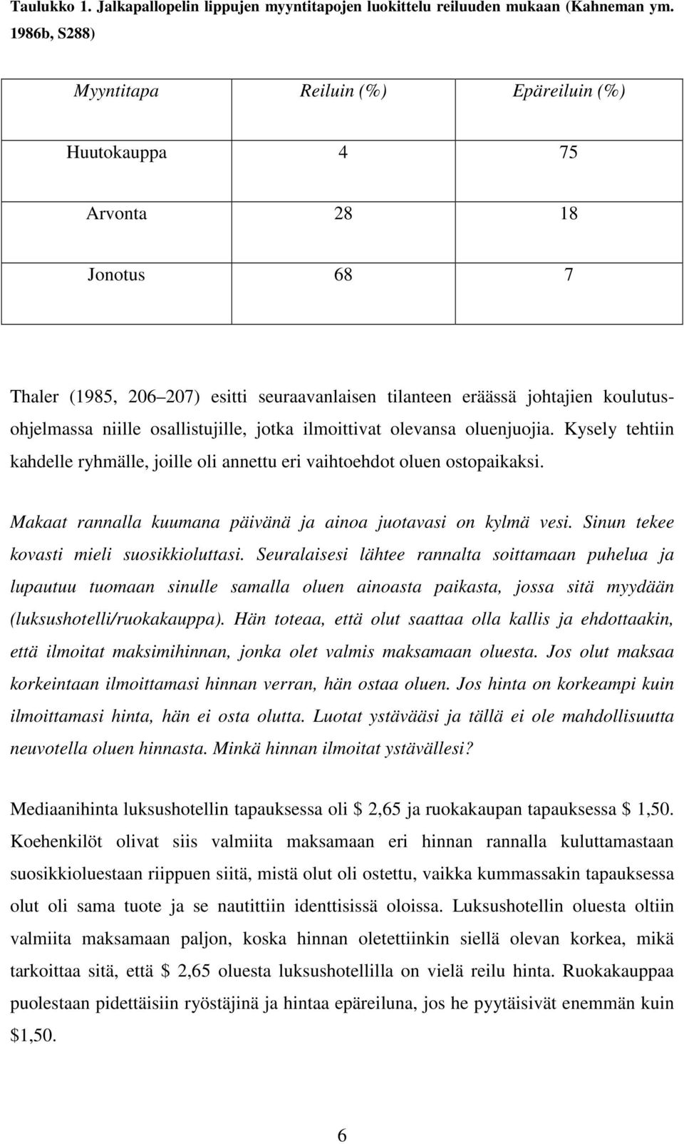 lmottvat olevansa oluenuoa. Kysely tehtn kahdelle ryhmälle, olle ol annettu er vahtoehdot oluen ostopakaks. Makaat rannalla kuumana pävänä a anoa uotavas on kylmä ves.