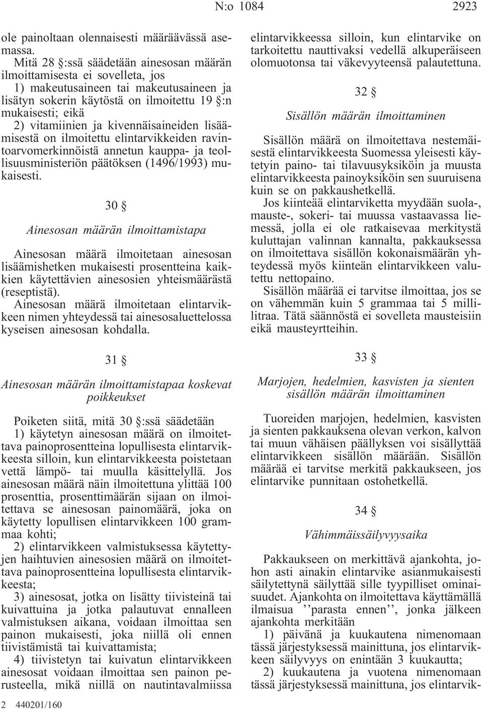 kivennäisaineiden lisäämisestä on ilmoitettu elintarvikkeiden ravintoarvomerkinnöistä annetun kauppa- ja teollisuusministeriön päätöksen (1496/1993) mukaisesti.