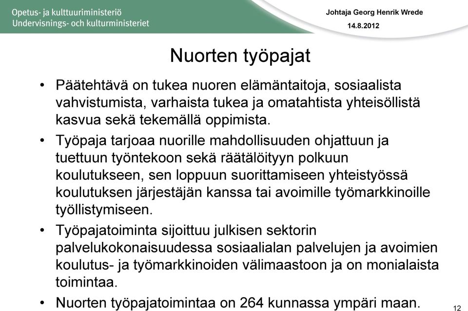 Työpaja tarjoaa nuorille mahdollisuuden ohjattuun ja tuettuun työntekoon sekä räätälöityyn polkuun koulutukseen, sen loppuun suorittamiseen yhteistyössä