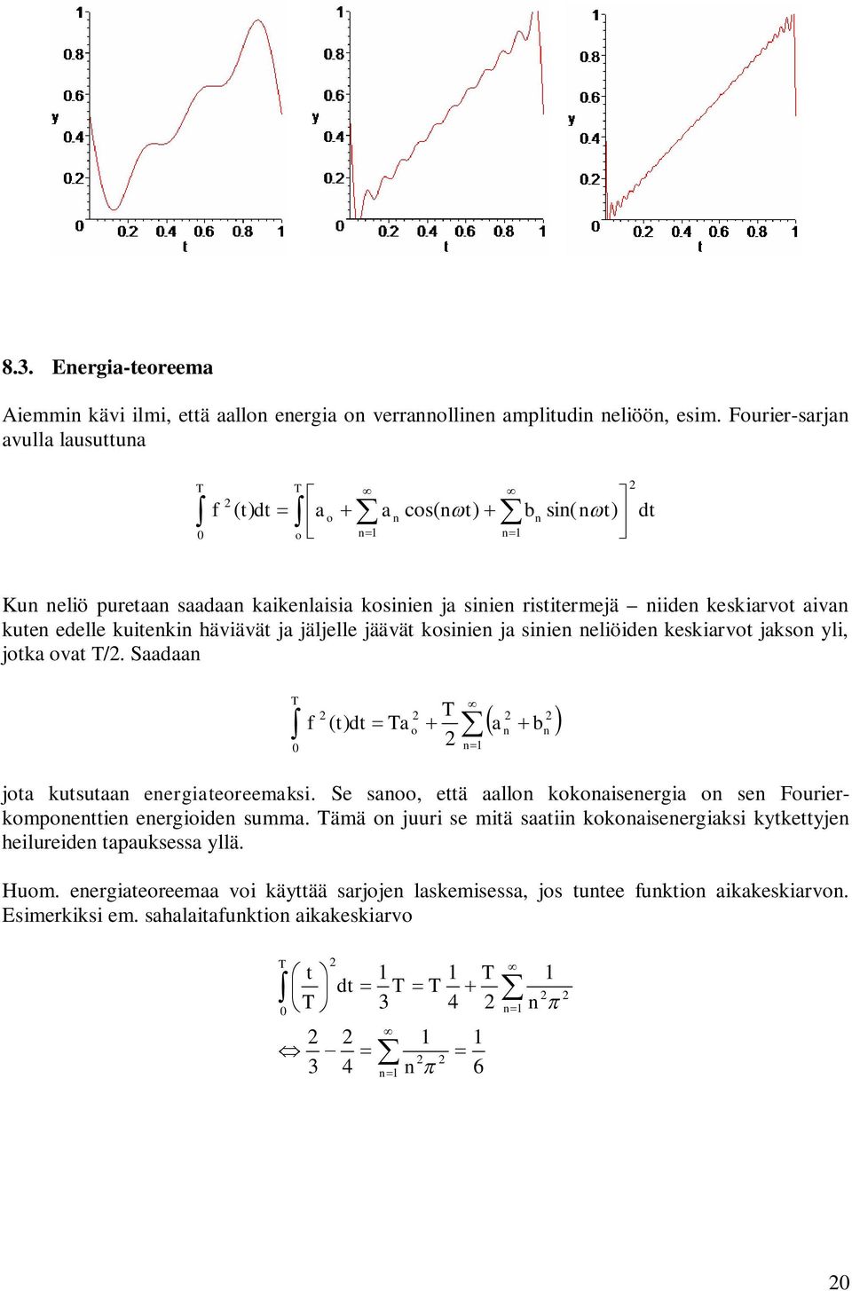 yli j / S j usu eergiereesi Se s eä ll iseergi se Furierpeie eergiie su ää juuri se iä sii iseergisi