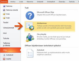 PowerPoint 2010:n käytön aloittaminen Jos olet käyttänyt Microsoft PowerPoint 2003 -ohjelmaa kauan, PowerPoint 2003:n komentojen ja työkalurivin painikkeiden etsimiseen PowerPoint 2010:stä voi kulua