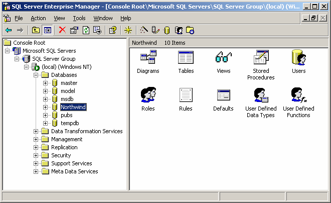 Enterprise Managerin (SQL