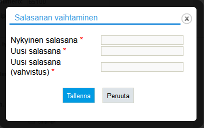 21 / 21 Vaihda salasana -painikkeesta
