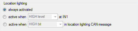 25 Paikallisvalaistus (Location lighting) Color off -valikossa säädetyt värit vastaavat paikallisvalaistuksen värejä.