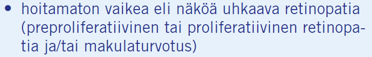 Raskautta edeltävä silmänpohjien tutkimus on tärkeä Vaikeat muutokset mahdollista ja tärkeää