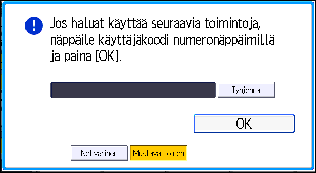 Kun todennusnäyttö avautuu Kun todennusnäyttö avautuu Todennusnäyttö avautuu, jos perustodennus, Windows-todennus, LDAP-todennus tai integrointipalvelintodennus on käytössä.